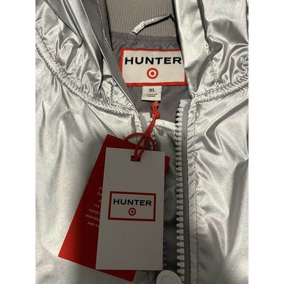 Hunter for Target Silver Hooded Windbreaker Jacket XL Men's New With Tags - Picture 3 of 5